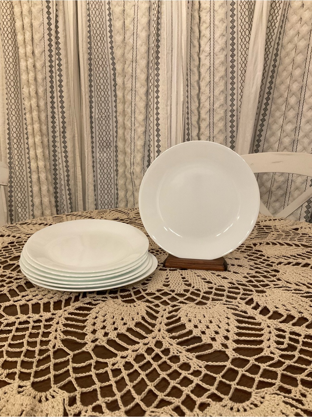 Corelle White Dinner Plates Set of 7 Approx 10” Round Replacement Plates